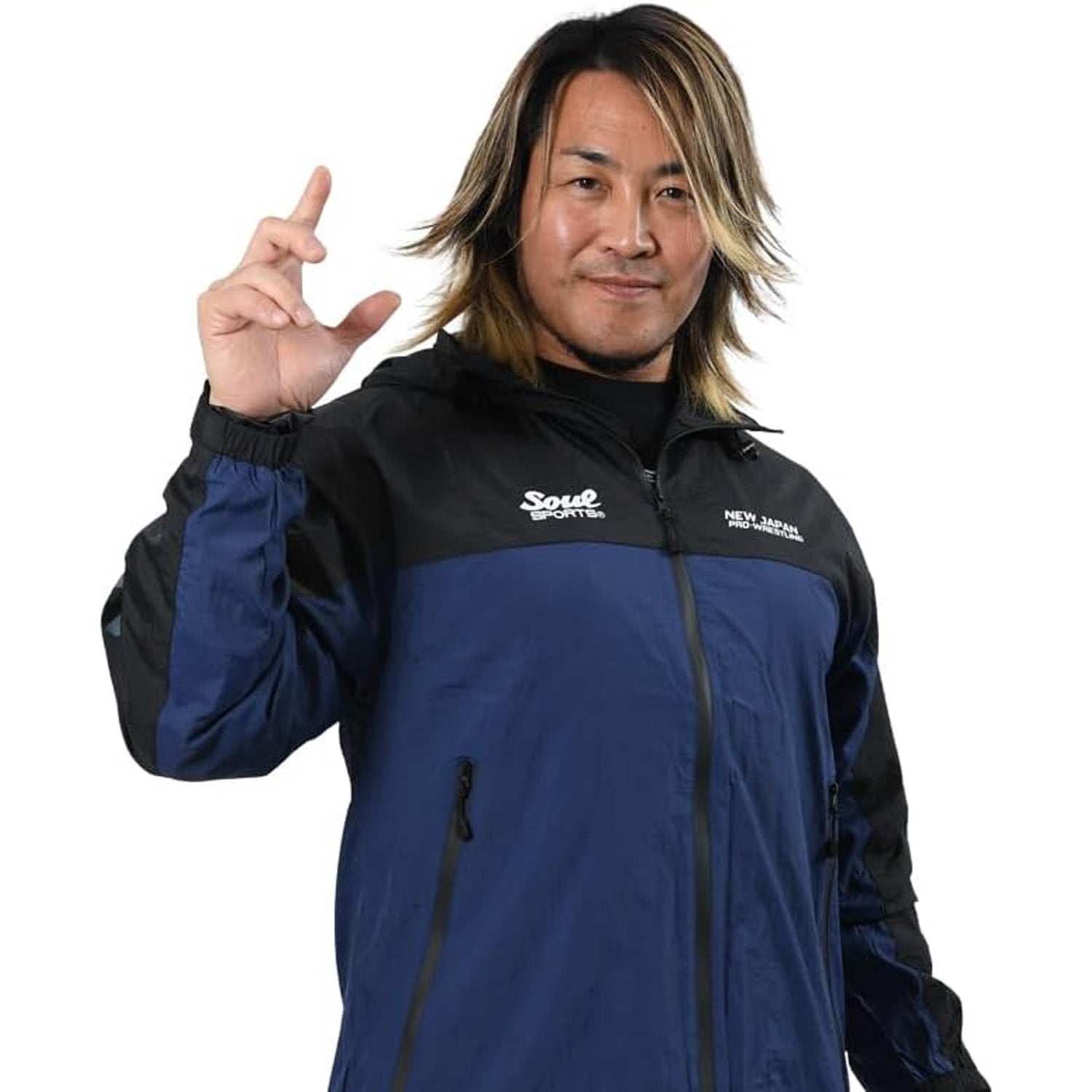 New Japan Pro Wrestling SOUL SPORTS Nylon Windbreaker (Navy/Black)