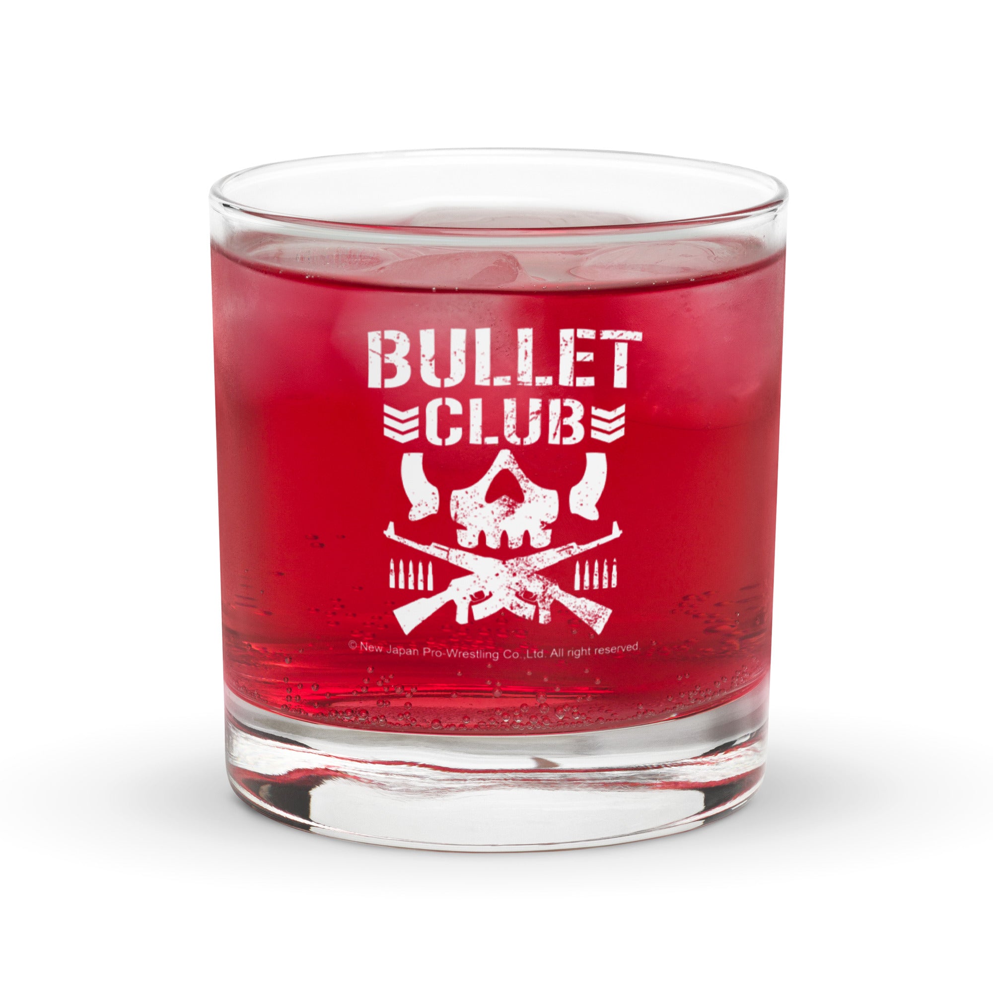 Bullet Club White Logo Rocks Glass