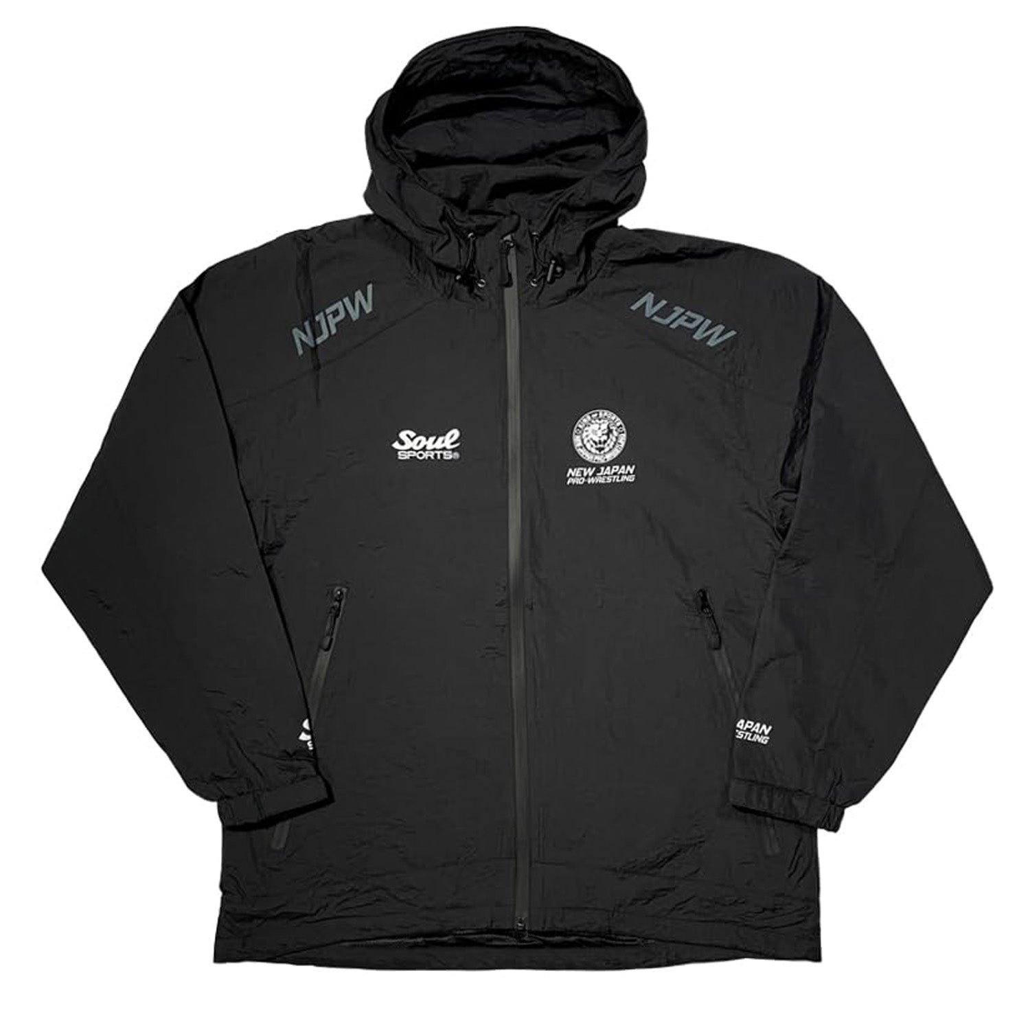 New Japan Pro Wrestling x SOUL SPORTS Nylon Windbreaker (Black)