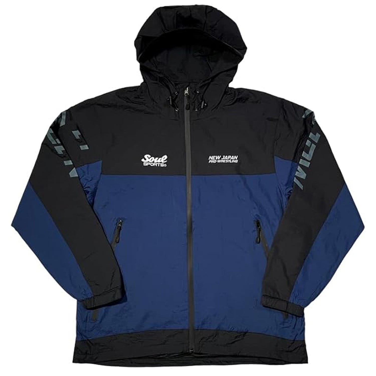New Japan Pro Wrestling SOUL SPORTS Nylon Windbreaker (Navy/Black)